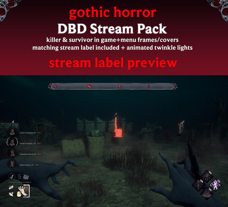 Dbd Frame 20+ Assets Gothic Horror HUD Dead by Daylight Package | Bonus Moving ...