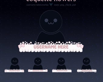 Coquette Flowers Username Label Frame Overlay | Cottagecore