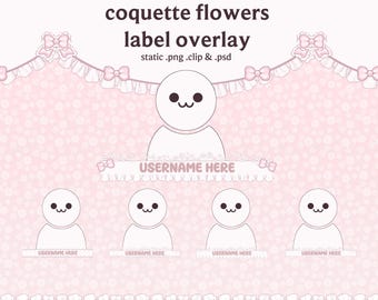 Coquette Flowers Username Label Frame Overlay | Cottagecore