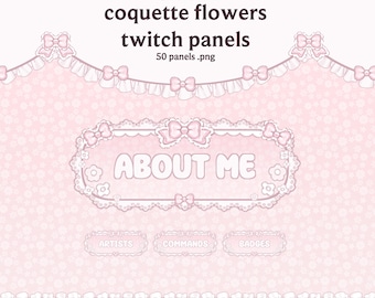 Coquette Flowers Panels | Twitch | Stream Panels | Aesthetic | Streamer | Youtube | Elegant | Minimal | Cute