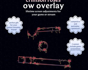 Crimson Roses OW HUD Overlay | For Gamers and Streamers