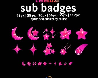 Pink Celestial Sub Badges