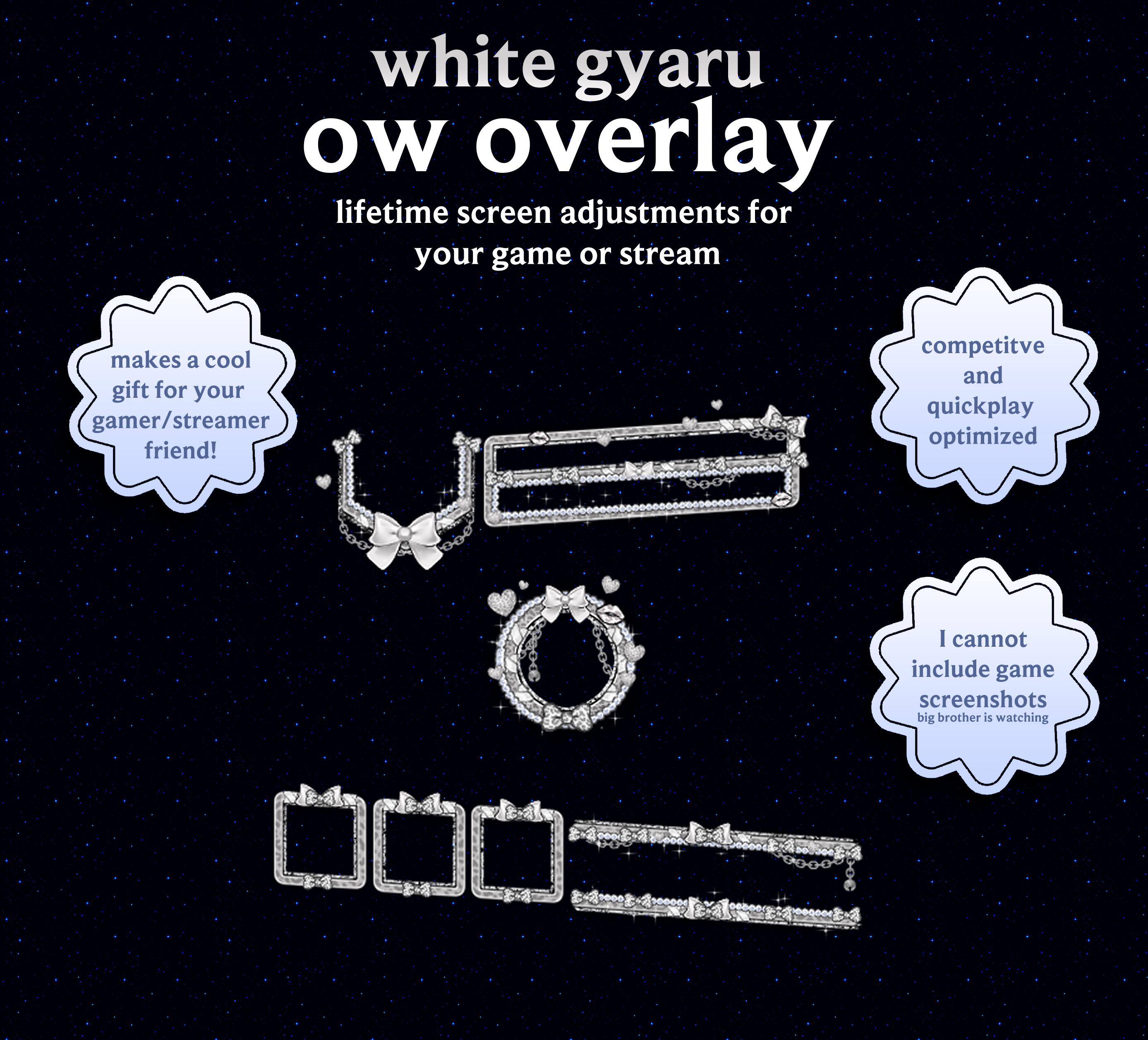 White Gyaru OW HUD Overlay | For Gamers and Streamers