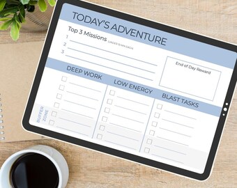 Today's Adventure Daily Planner | ADHD Friendly Daily Task Tracker | Executive Function Day Organizer | Productivity Template Digital Print