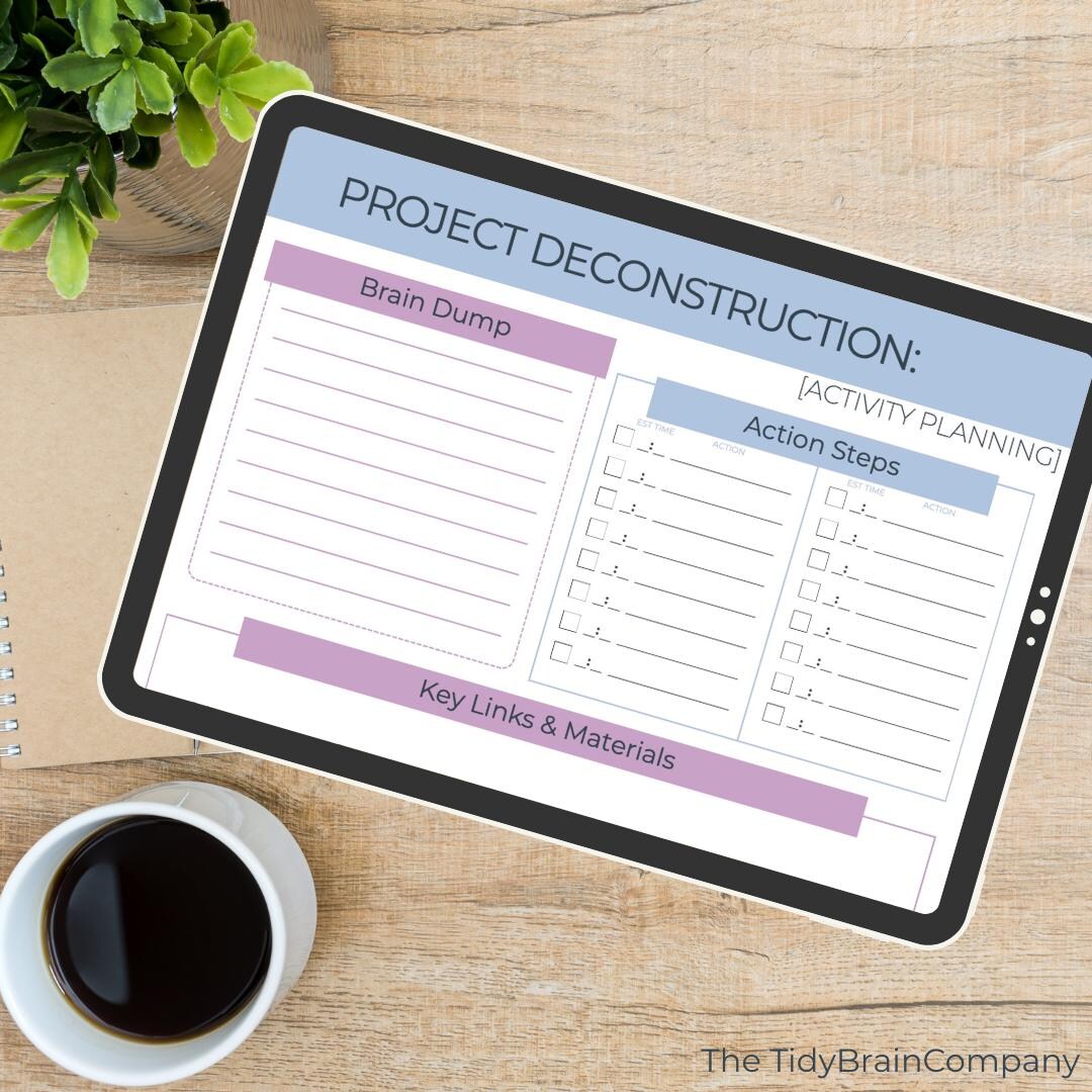 Project Deconstruction Template| ADHD Friendly Project Planner| Task ...