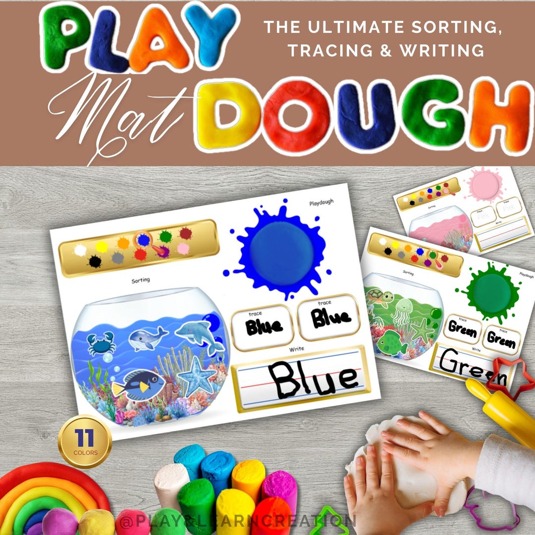 Play Dough Color Mats Under the Sea | Digital Download Montessori ...