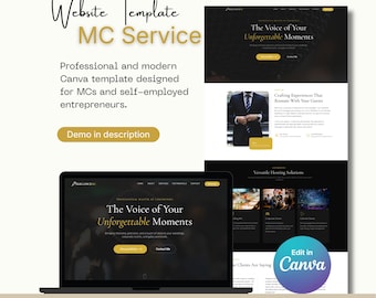 Master of Ceremonies Website Template, MC Canva Website, Wedding, Event Host, Speaker Portfolio