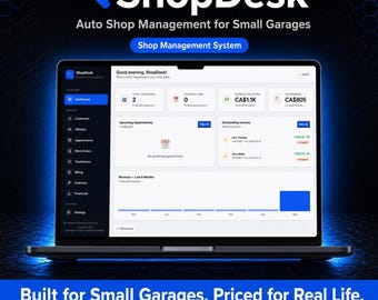 ShopDesk Auto Shop Management Software – Invoicing, Scheduling, Work Orders (One-Time Purchase)