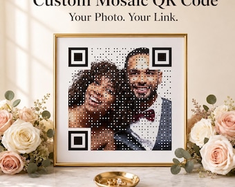 Mosaic QR Code Custom Photo  | Wedding Invitation Link, RSVP (Digital Download)