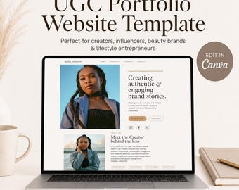 UGC Portfolio Canva Website Template, Content Creator Media Kit (Digital Download)