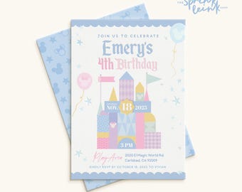 Pastel Theme Park Birthday Invitation | Kids Printable Invite (Digital Download)