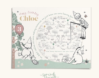 Woodland Birthday Activity Placemat | Storybook Bear Party (Digital Download)