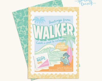 Tropical Pirate Birthday Invitation | Treasure Island Theme (Digital Invite)