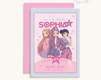 K-Pop Birthday Invitation | Korean Pop Idol Fan Party Invite (Digital Download)