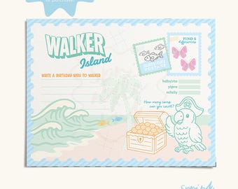 Personalized Hawaiian Birthday Placemat | Treasure Island Activity (Digital Download)