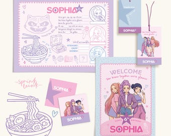 K-Pop Inspired Birthday Party Decor Bundle | Korean Pop Fan Celebration Kit (Digital Download)