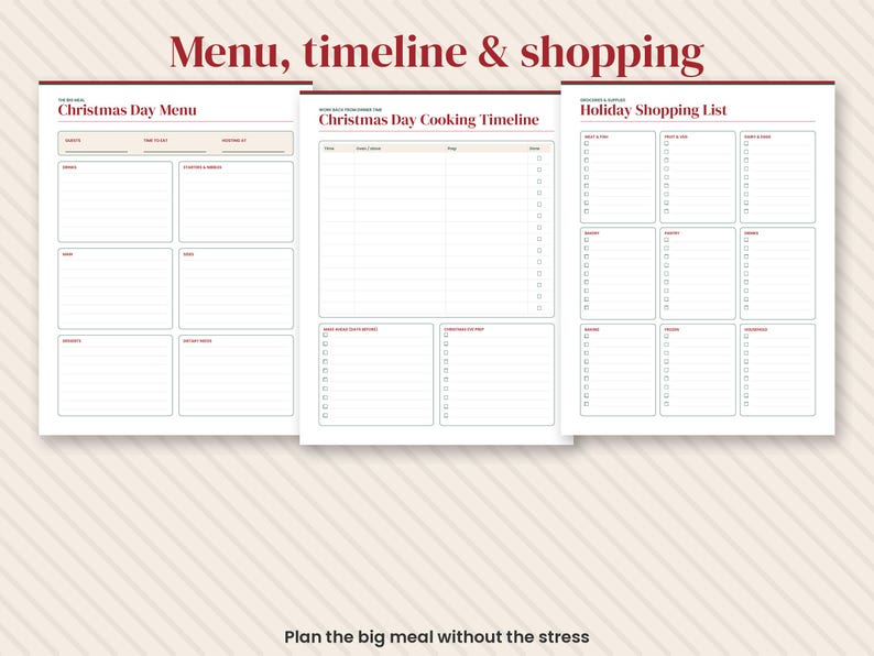 2026 Christmas Planner Printable, Holiday Budget, Gift Tracker, Menu (Digital Download) image 5