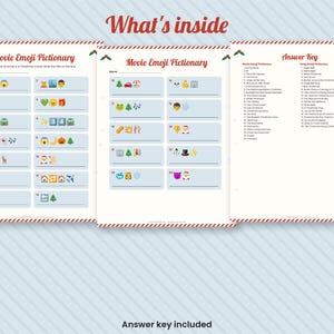 Christmas Movie & Song Emoji Pictionary Game, Printable Party Quiz (Digital Download) image 2
