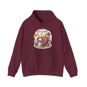 Boo-Tea Time Ghost Tea Party Halloween Hoodie, Funny Spooky Season Hoodie, Quirky Halloween Gift image 4