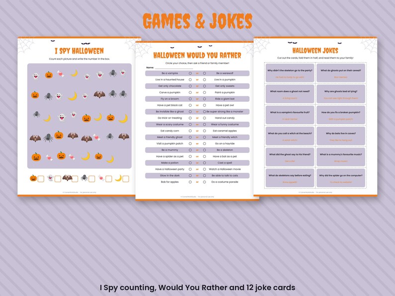 Halloween-activiteitenpakket voor kinderen, printbare Halloween-activiteiten (digitale download) afbeelding 4