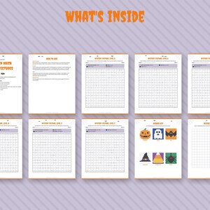 Halloween Math Mystery Pictures, Color by Number Worksheets K-4 (Digital Download) image 4