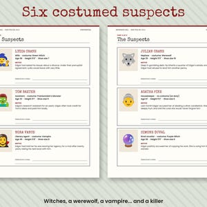 Jeu d'enquête policière à imprimer pour Halloween, dossier de détective, jeu pour adultes pour une soirée d'Halloween réussie, résolvez le crime, escape game image 2