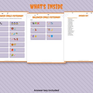 Halloween Emoji Pictionary Game, Printable Party Quiz with Answers (Digital Download) image 2