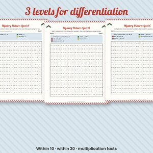 Kerstwiskunde raadselplaatjes, kleurplaten op nummer voor groep 1 t/m 4 (digitale download) afbeelding 3