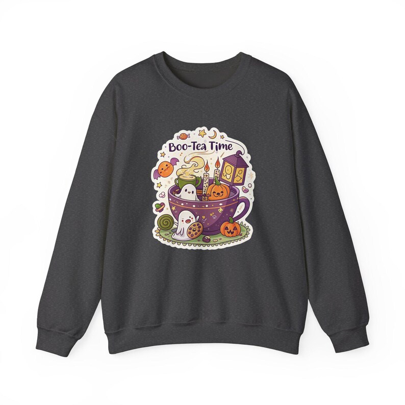 Boo-Tea Time Ghost Tea Party Halloween Sweatshirt, Funny Spooky Season Sweatshirt, Quirky Halloween Gift bild 5