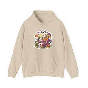 Boo-Tea Time Ghost Tea Party Halloween Hoodie, Funny Spooky Season Hoodie, Quirky Halloween Gift image 3