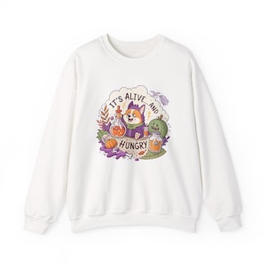 Sudadera de Halloween "Frankencorgi está vivo y hambriento", sudadera divertida para la temporada de Halloween, regalo original para Halloween. imagen 1