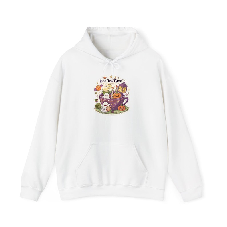 Boo-Tea Time Ghost Tea Party Halloween Hoodie, Funny Spooky Season Hoodie, Quirky Halloween Gift Bild 1