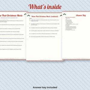 Name That Christmas Movie Game, Printable Christmas Movie Trivia, Guess the Movie Plot, Party Game with Answers image 2