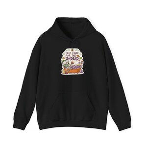 Self Care For The Undead Mummy Spa Halloween Hoodie, Funny Spooky Season Hoodie, Quirky Halloween Gift image 2
