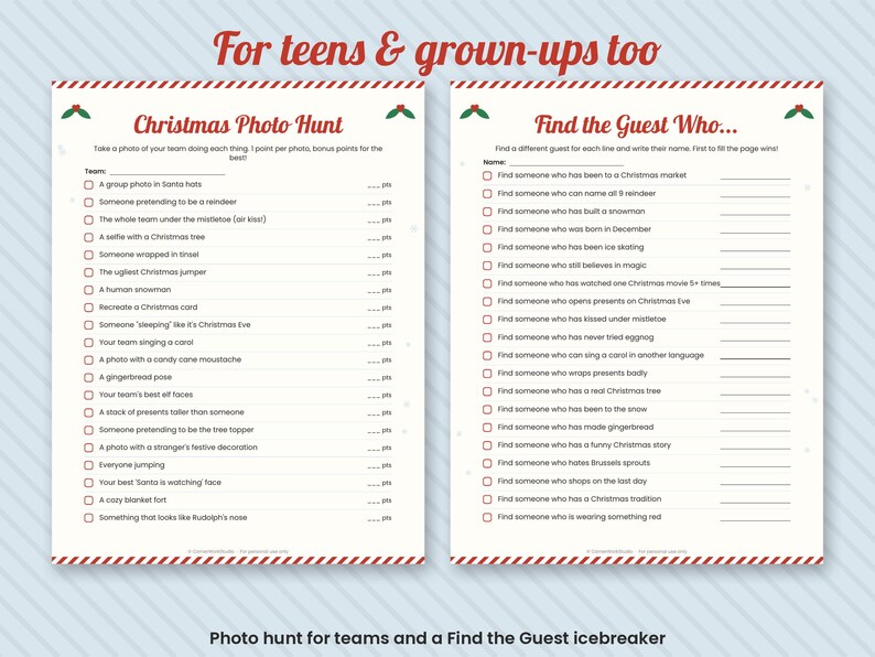 Christmas Scavenger Hunt for Kids, Printable Party Game (Digital Download) image 5