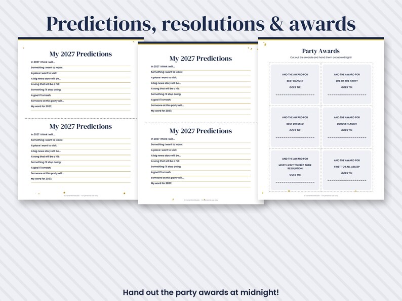 2027 New Year's Eve Party Games Bundle, Printable Trivia (Digital Download) image 5