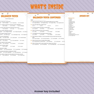 Jeu-questionnaire d'Halloween à imprimer, 20 questions avec réponses (téléchargement numérique) image 2