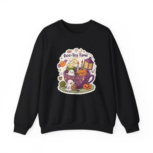 Boo-Tea Time Ghost Tea Party Halloween Sweatshirt, Funny Spooky Season Sweatshirt, Quirky Halloween Gift bild 2