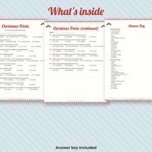 Gioco a quiz natalizio stampabile, livelli facili e difficili, gioco per feste (download digitale) immagine 2
