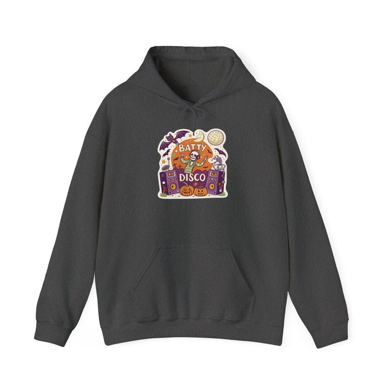 Batty Disco Dancing Bats Halloween Hoodie, Funny Spooky Season Hoodie, Quirky Halloween Gift image 5