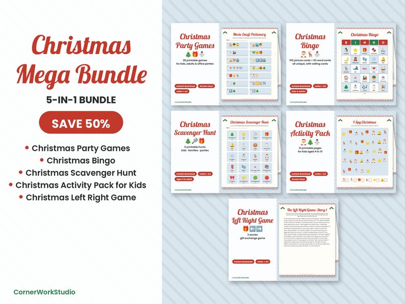 Christmas Mega Bundle: Party Games, Bingo, Scavenger Hunt, Kids Activities (Digital Download) image 1