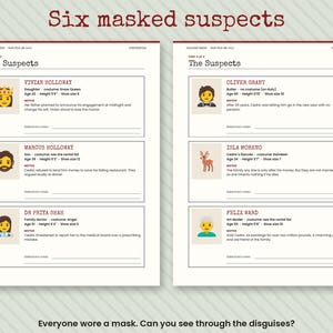 Printbaar kerstmoordmysteriespel, detectivedossier, kerstfeestspel voor volwassenen, los de misdaad op, escape room afbeelding 2