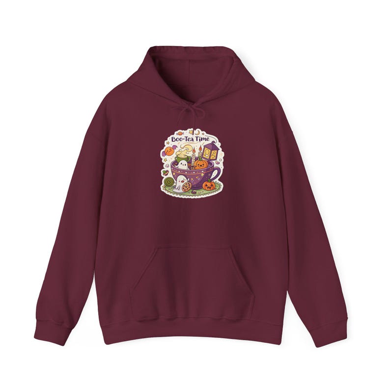 Boo-Tea Time Ghost Tea Party Halloween Hoodie, Funny Spooky Season Hoodie, Quirky Halloween Gift Bild 4