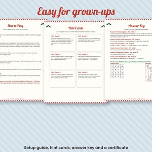 Weihnachtliches Escape Room für Kinder, druckbares Familienspiel, Flucht aus der Weihnachtswerkstatt (Digitaler Download) Bild 5