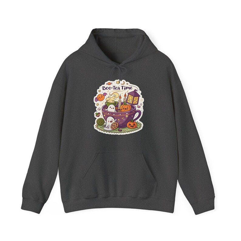 Boo-Tea Time Ghost Tea Party Halloween Hoodie, Funny Spooky Season Hoodie, Quirky Halloween Gift image 5