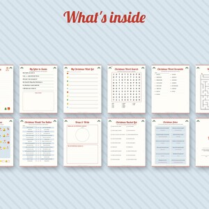 Christmas Activity Pack for Kids, Printable Word Search, Mazes, Letter to Santa (Digital Download) image 2