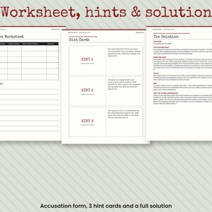 Printbaar kerstmoordmysteriespel, detectivedossier, kerstfeestspel voor volwassenen, los de misdaad op, escape room afbeelding 5
