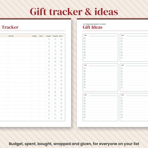 2026 Christmas Planner Printable, Holiday Budget, Gift Tracker, Menu (Digital Download) image 3