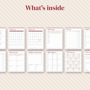 2026 Christmas Planner Printable, Holiday Budget, Gift Tracker, Menu (Digital Download) image 2