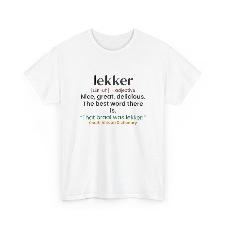 Lekker T-Shirt, South African Slang Dictionary Shirt, Funny Saffa Gift zdjęcie 2
